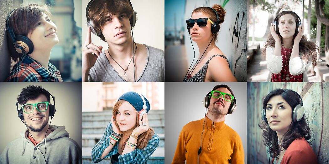 (Foto: Eugenio Marongiu - stock.adobe.c) Kopfhörer, mobil, Smartphone, Collage, musik hören - ©Eugenio Marongiu.jpg